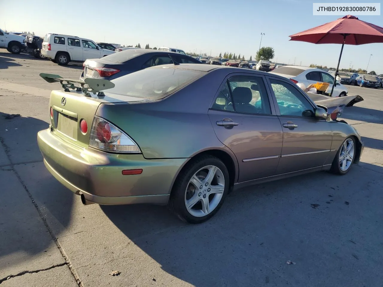 2003 Lexus Is 300 VIN: JTHBD192830080786 Lot: 74618154