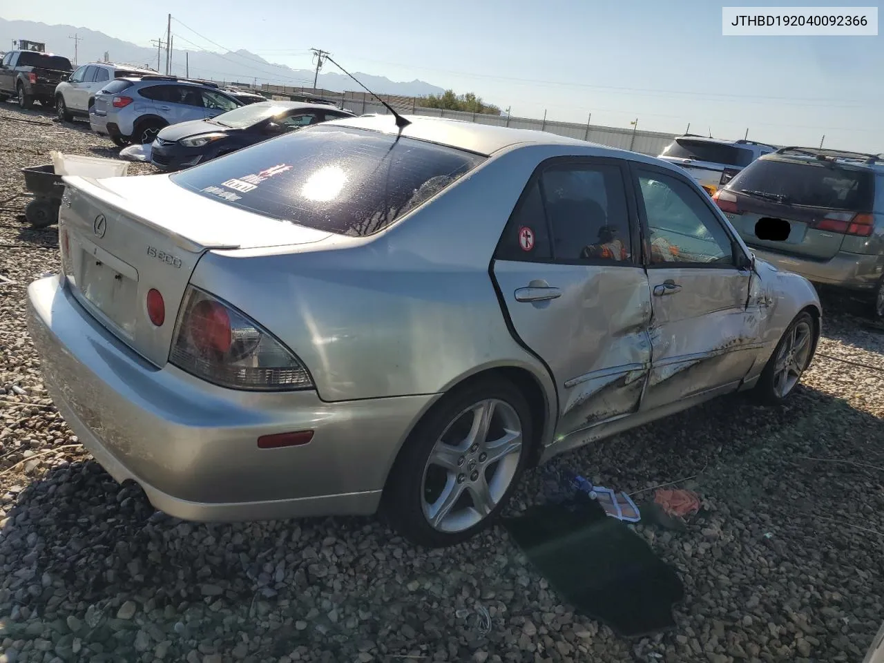 2004 Lexus Is 300 VIN: JTHBD192040092366 Lot: 68645324