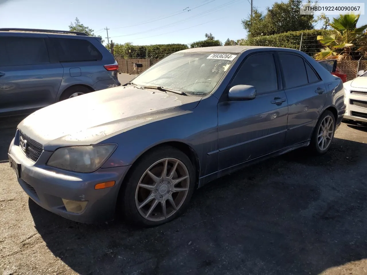 2004 Lexus Is 300 VIN: JTHBD192240090067 Lot: 75965164