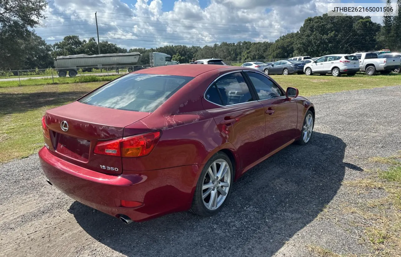 2006 Lexus Is 350 VIN: JTHBE262165001506 Lot: 72606474