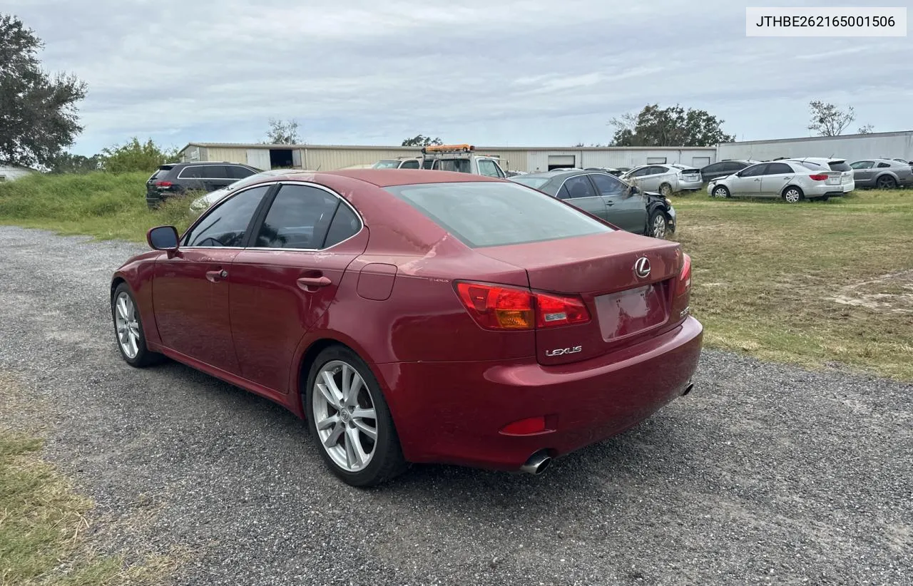 2006 Lexus Is 350 VIN: JTHBE262165001506 Lot: 76806094