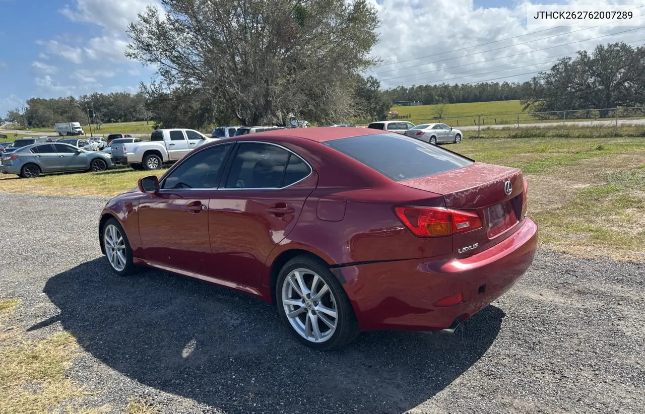 2006 Lexus Is 250 VIN: JTHCK262762007289 Lot: 78904224