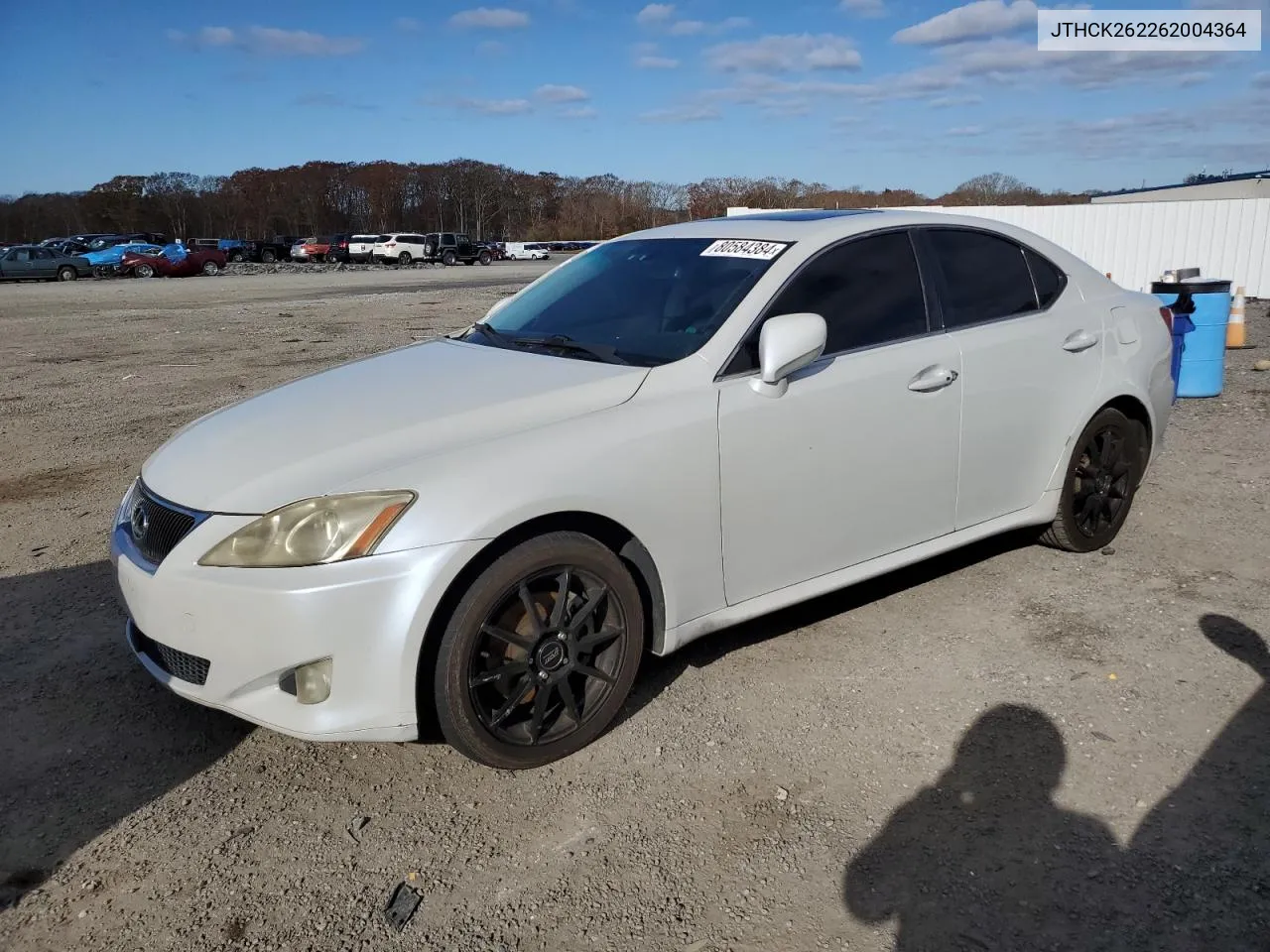 2006 Lexus Is 250 VIN: JTHCK262262004364 Lot: 80584384