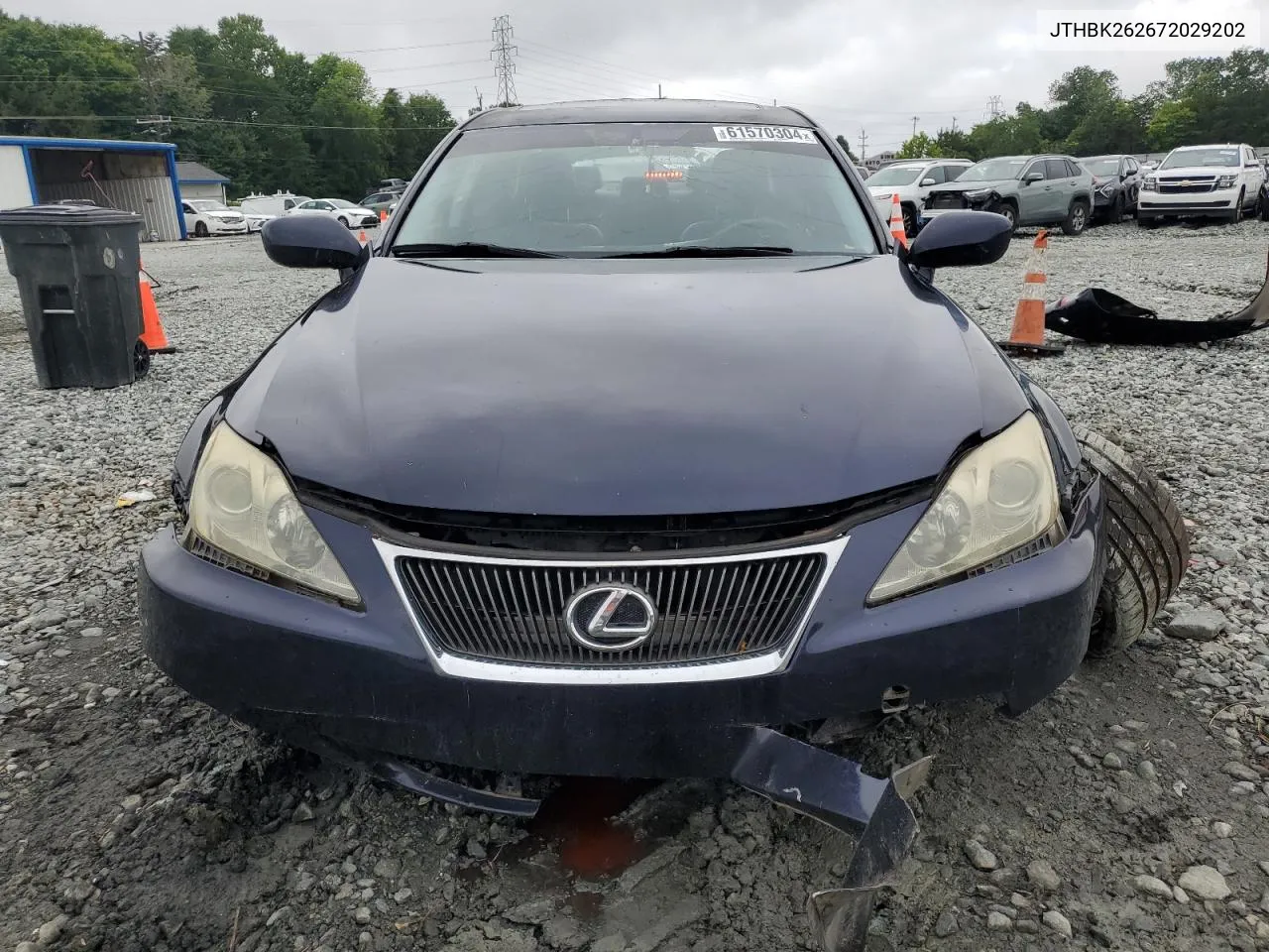 2007 Lexus Is 250 VIN: JTHBK262672029202 Lot: 61570304