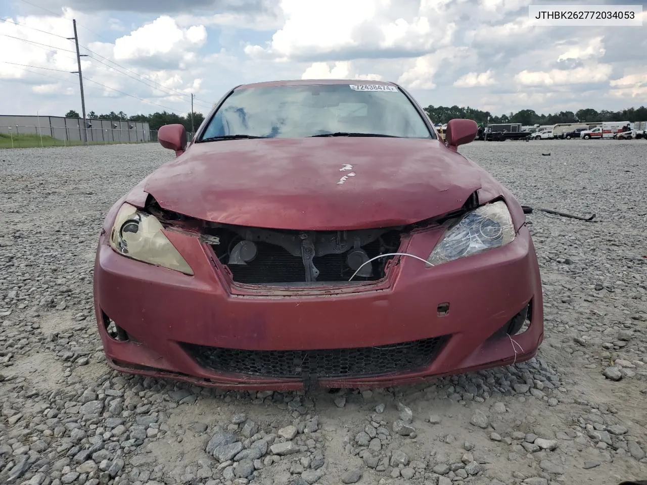 2007 Lexus Is 250 VIN: JTHBK262772034053 Lot: 72438474