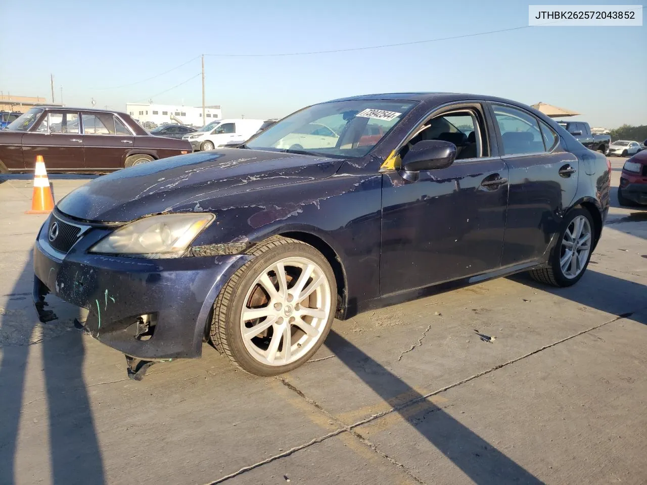 2007 Lexus Is 250 VIN: JTHBK262572043852 Lot: 73942544