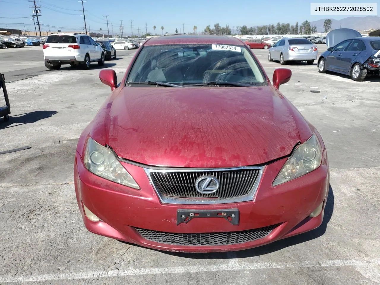 2007 Lexus Is 250 VIN: JTHBK262272028502 Lot: 77982334