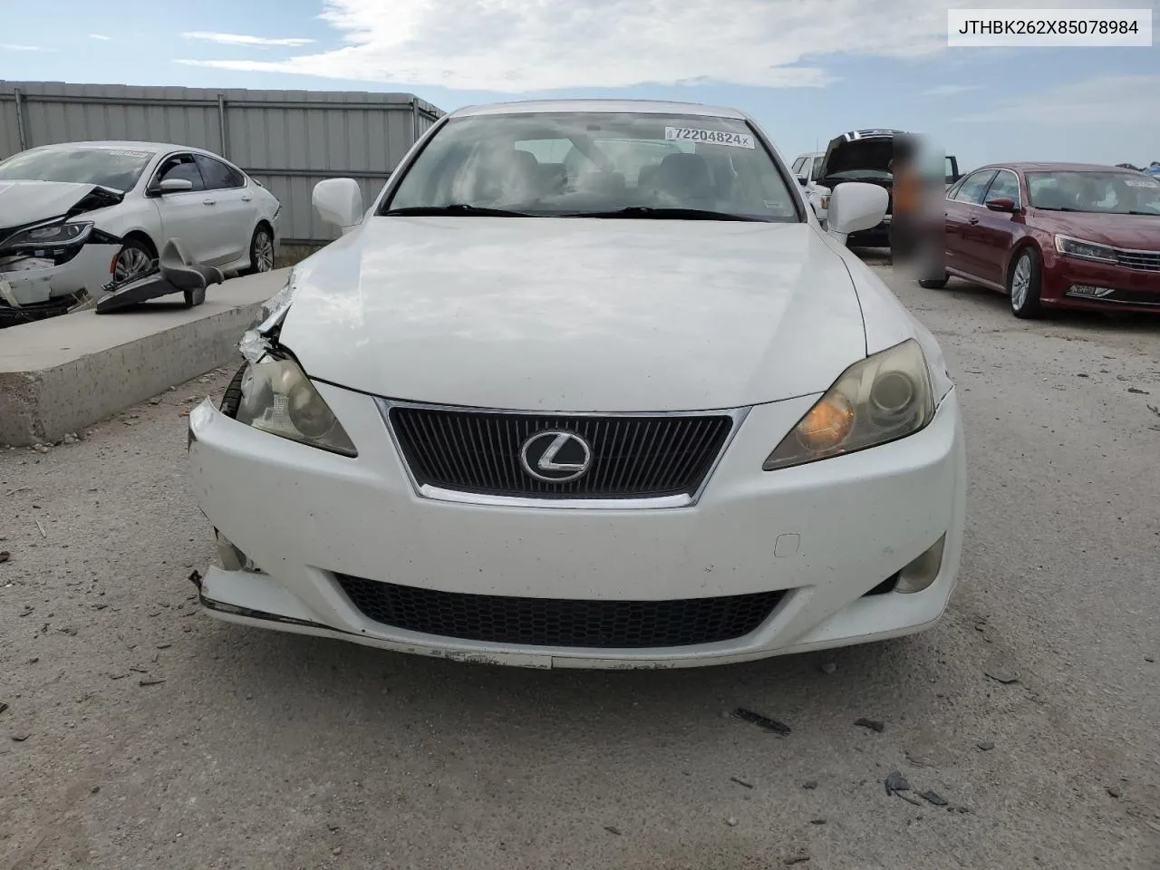 2008 Lexus Is 250 VIN: JTHBK262X85078984 Lot: 72204824