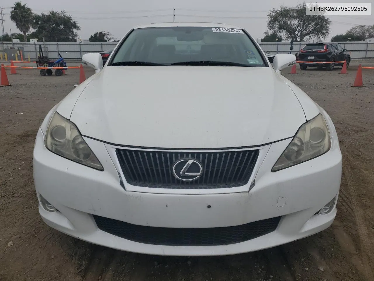 2009 Lexus Is 250 VIN: JTHBK262795092505 Lot: 58130224