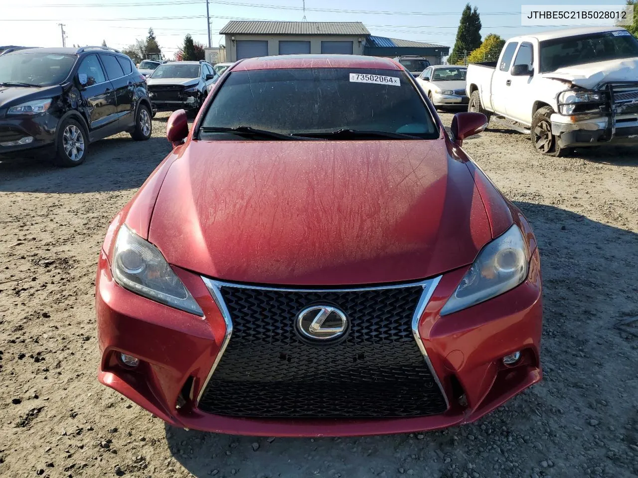 2011 Lexus Is 350 VIN: JTHBE5C21B5028012 Lot: 73502064