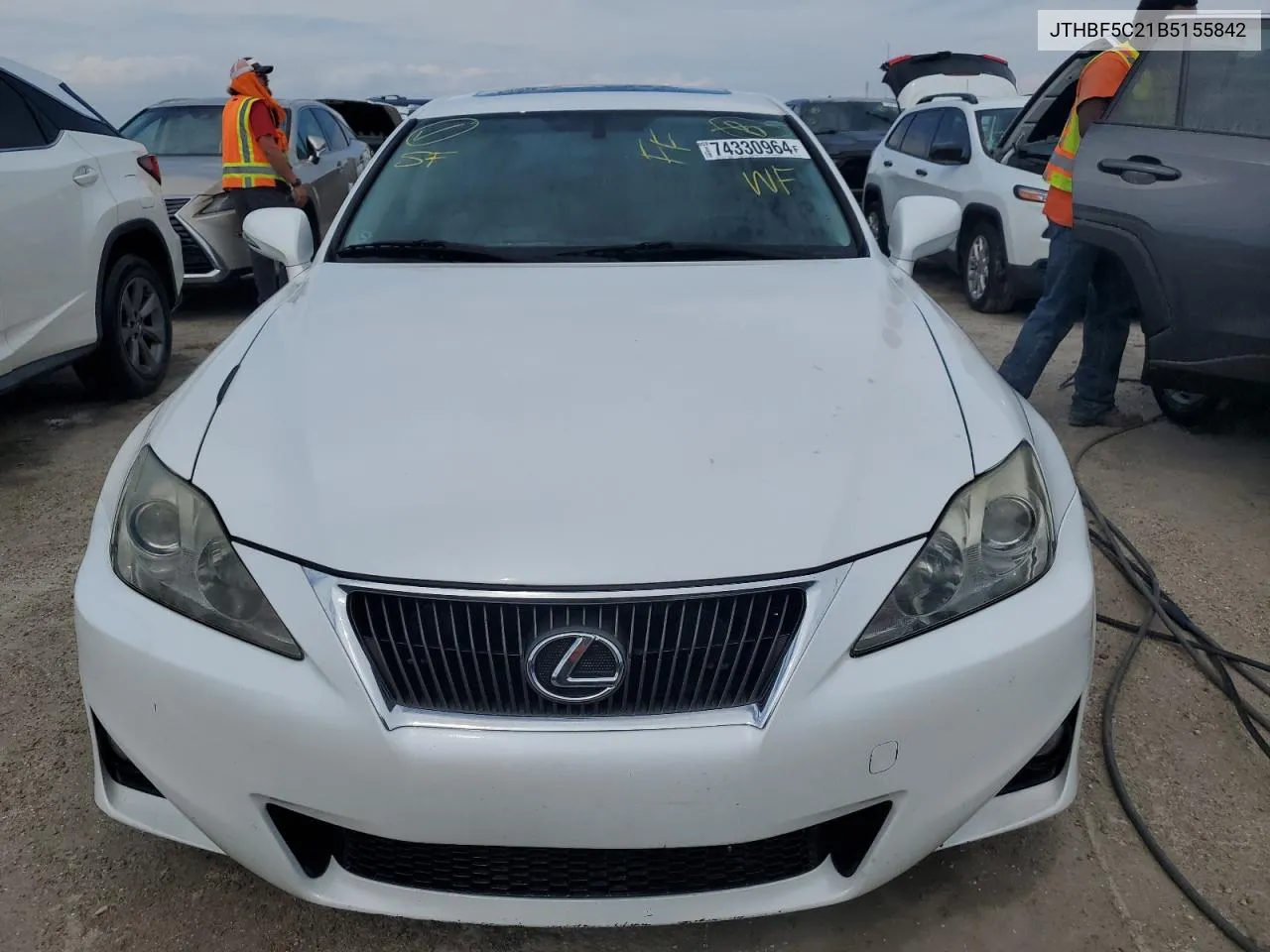 2011 Lexus Is 250 VIN: JTHBF5C21B5155842 Lot: 74330964