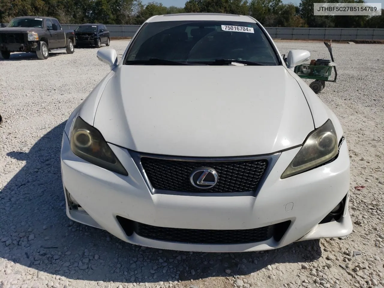 2011 Lexus Is 250 VIN: JTHBF5C27B5154789 Lot: 75016704