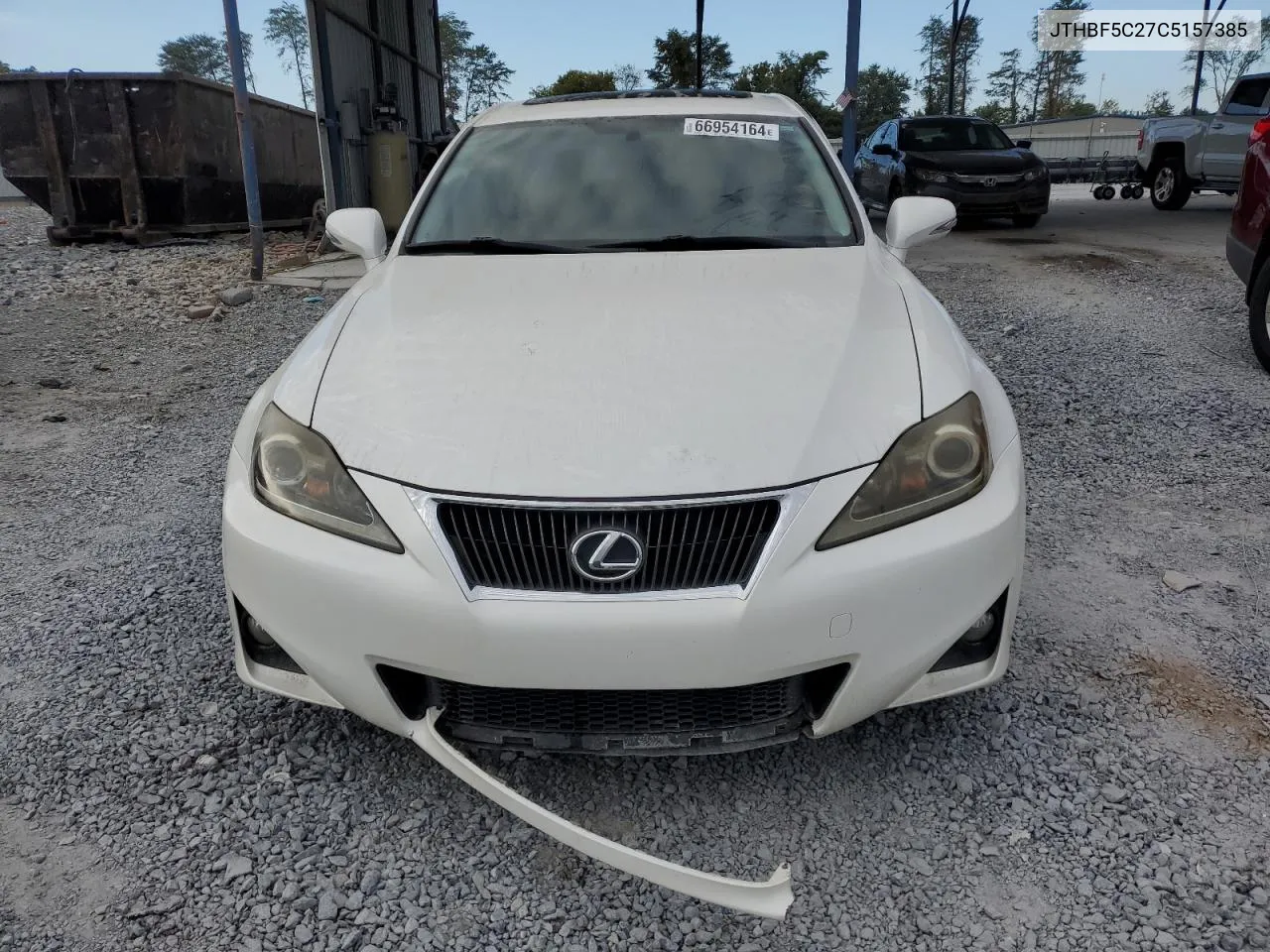 2012 Lexus Is 250 VIN: JTHBF5C27C5157385 Lot: 66954164