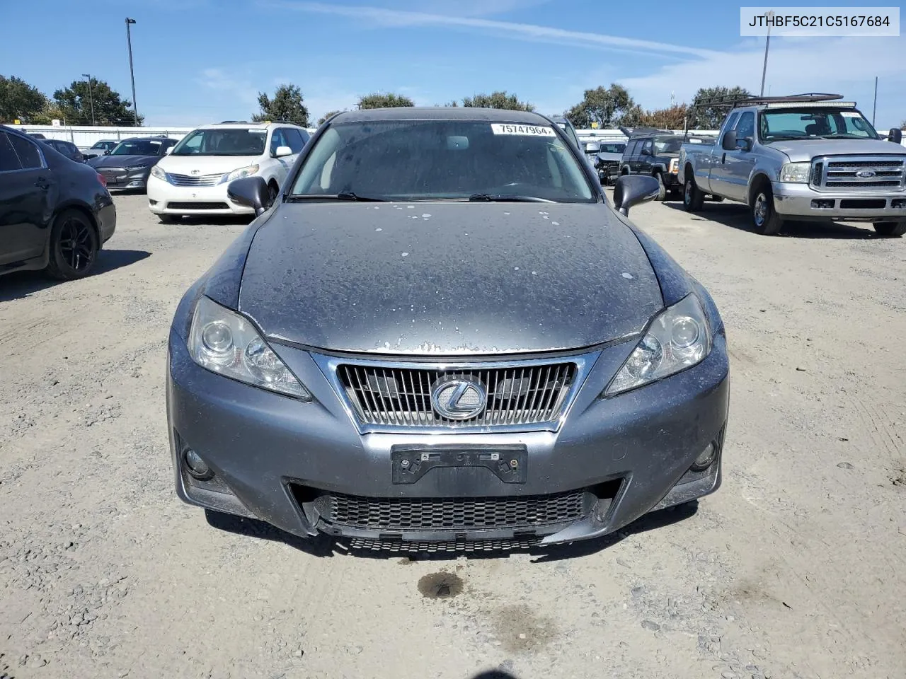 2012 Lexus Is 250 VIN: JTHBF5C21C5167684 Lot: 75747964