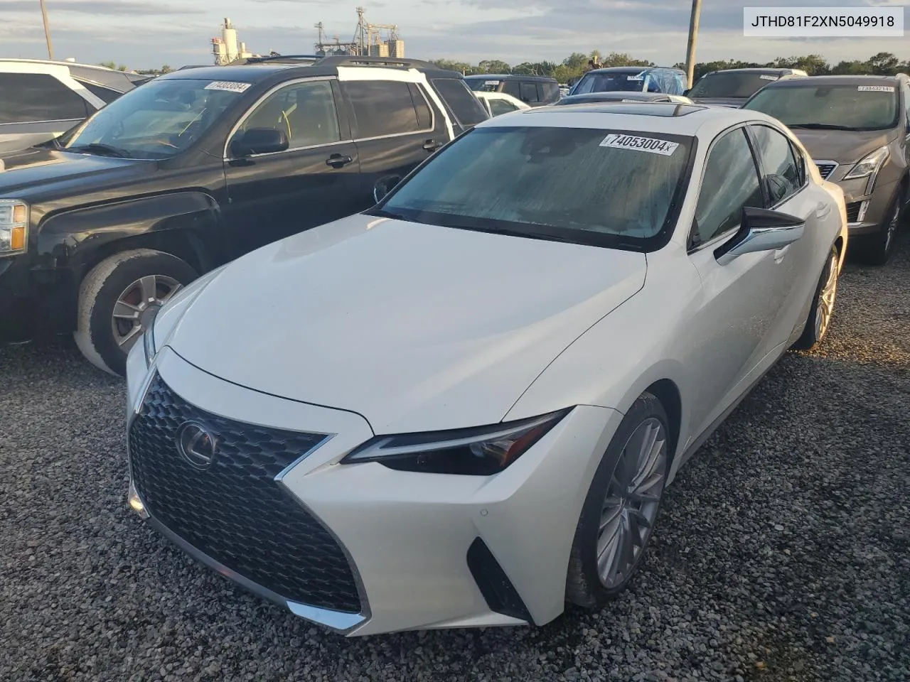 2022 Lexus Is 300 VIN: JTHD81F2XN5049918 Lot: 77168004