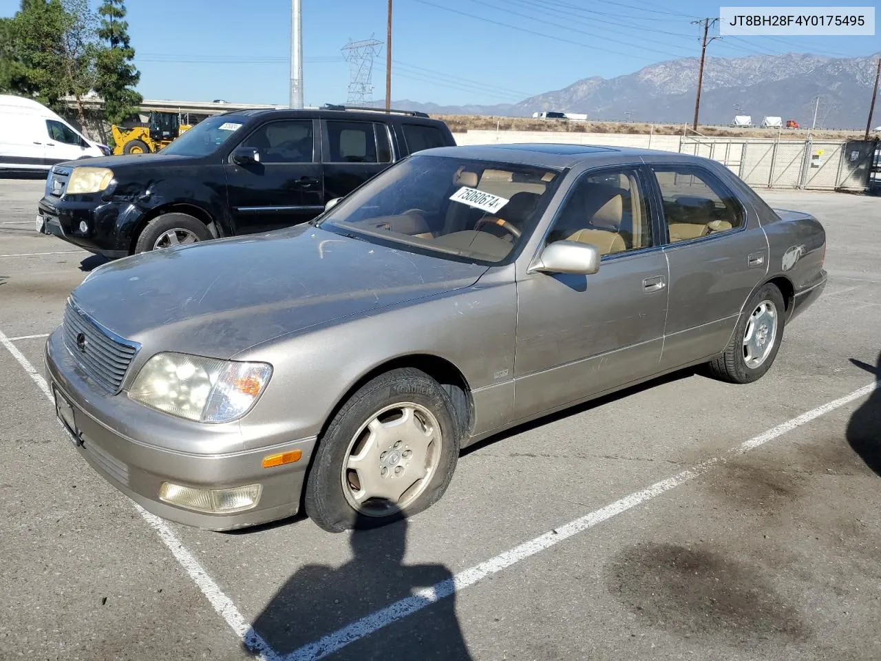 2000 Lexus Ls 400 VIN: JT8BH28F4Y0175495 Lot: 75060674