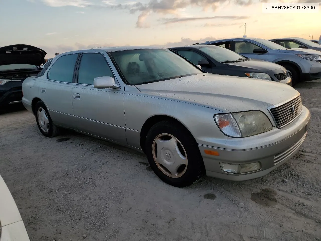 2000 Lexus Ls 400 VIN: JT8BH28F0Y0178300 Lot: 76186194