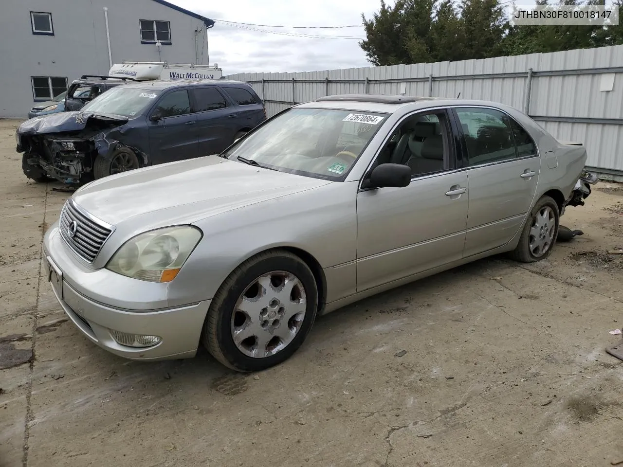 2001 Lexus Ls 430 VIN: JTHBN30F810018147 Lot: 72670864