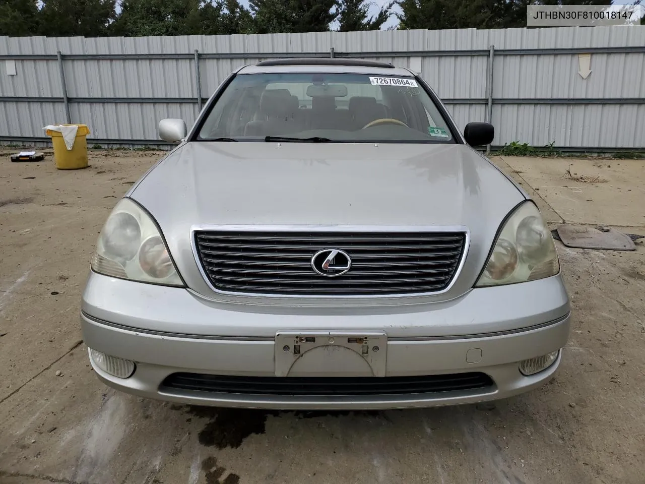 2001 Lexus Ls 430 VIN: JTHBN30F810018147 Lot: 72670864