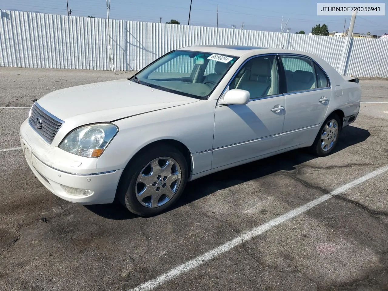 2002 Lexus Ls 430 VIN: JTHBN30F720056941 Lot: 66898094