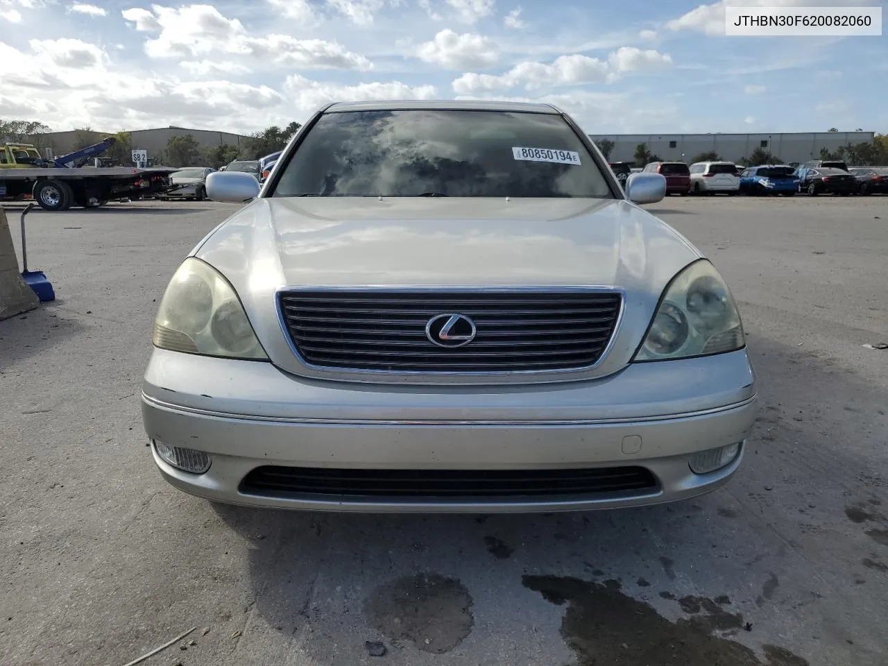 2002 Lexus Ls 430 VIN: JTHBN30F620082060 Lot: 80850194