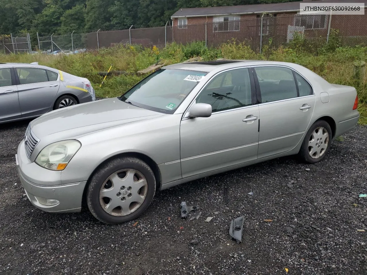 2003 Lexus Ls 430 VIN: JTHBN30F630092668 Lot: 72520454