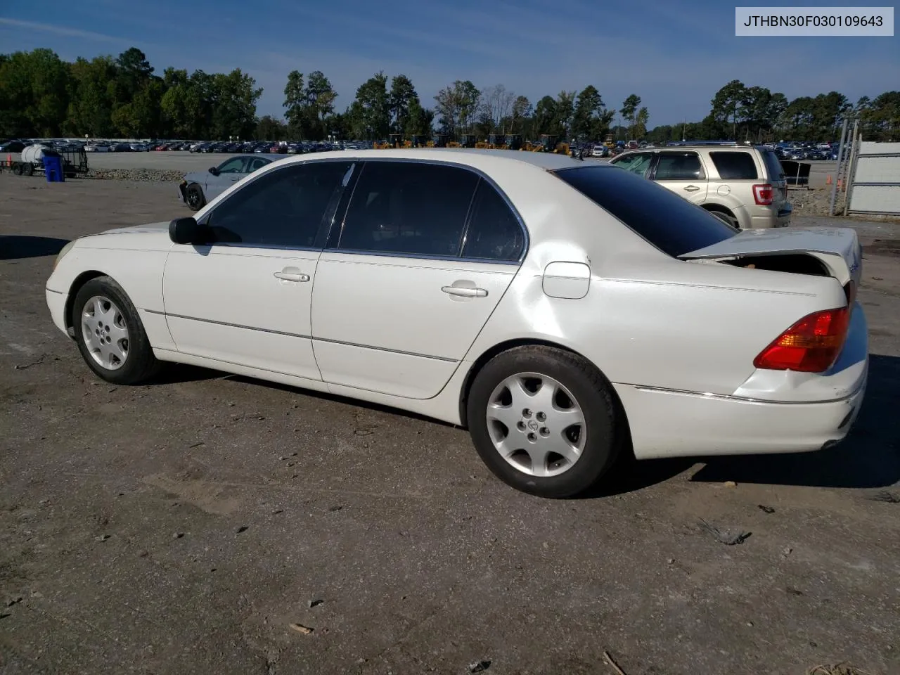 2003 Lexus Ls 430 VIN: JTHBN30F030109643 Lot: 74461134