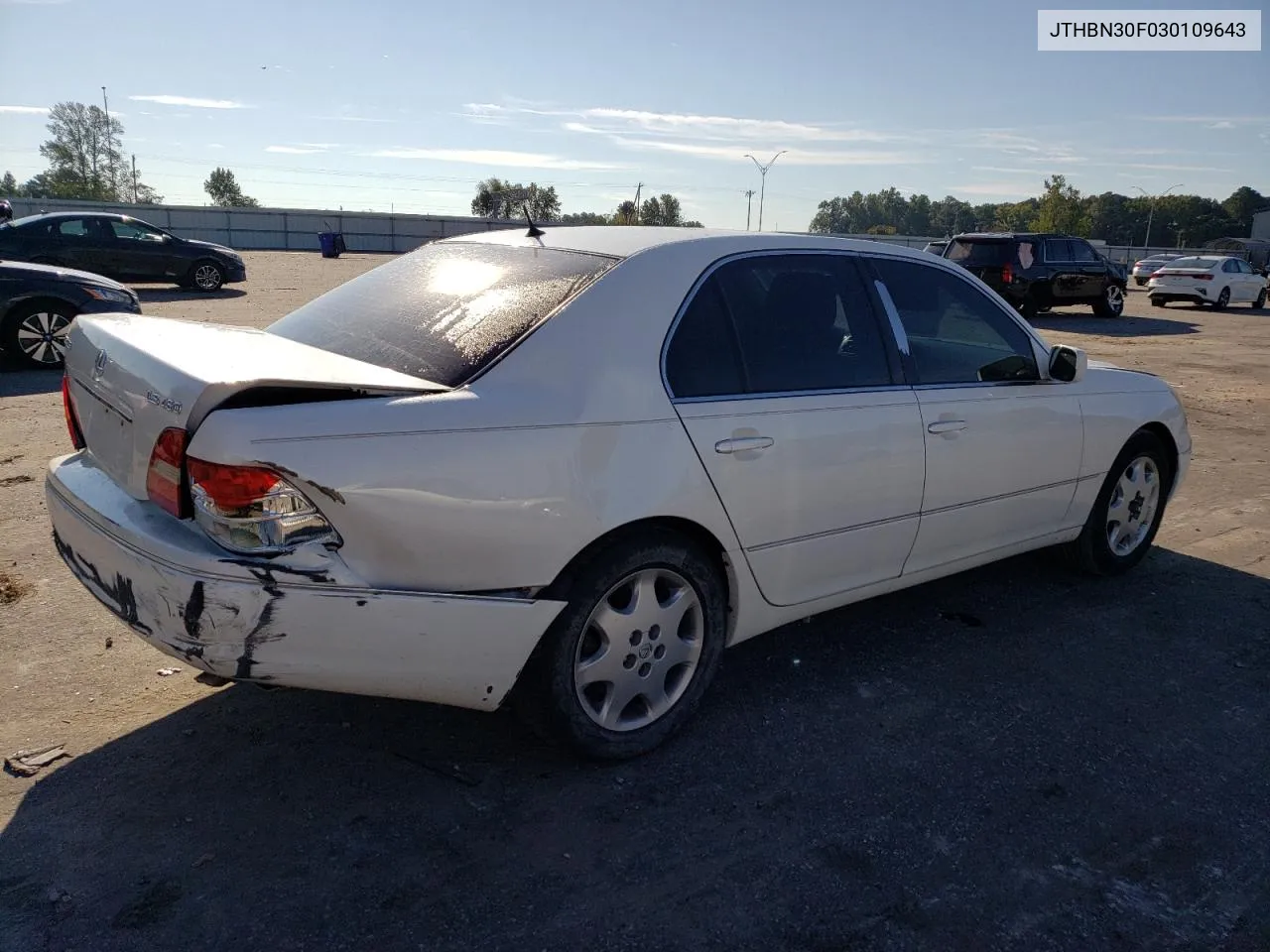 2003 Lexus Ls 430 VIN: JTHBN30F030109643 Lot: 74461134