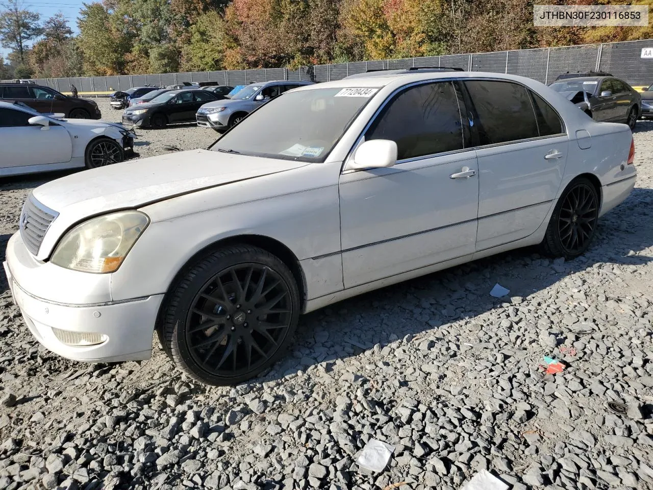 2003 Lexus Ls 430 VIN: JTHBN30F230116853 Lot: 77120434