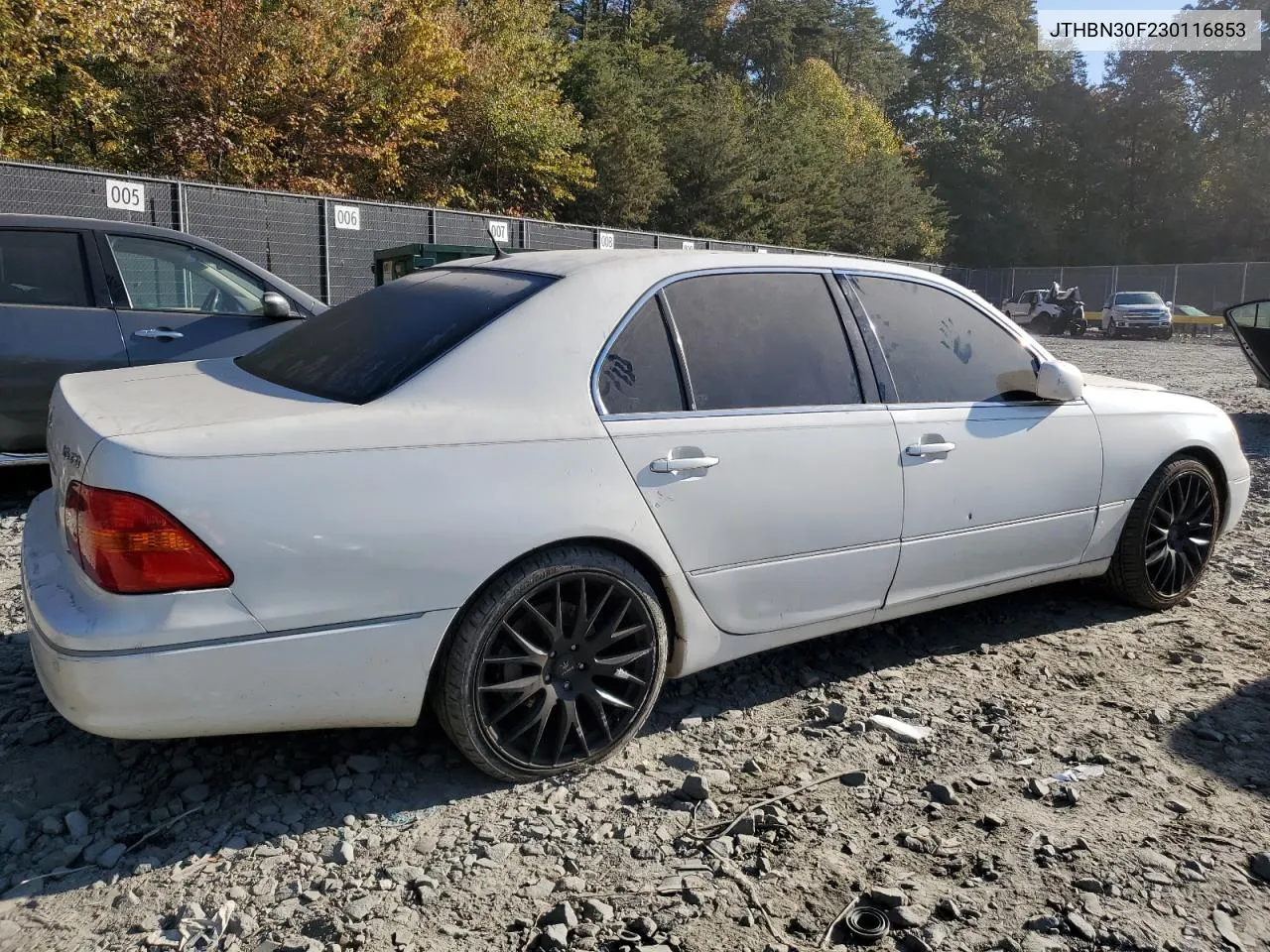 2003 Lexus Ls 430 VIN: JTHBN30F230116853 Lot: 77120434