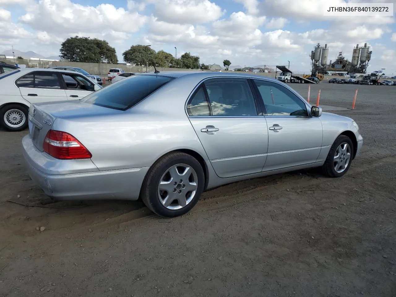 2004 Lexus Ls 430 VIN: JTHBN36F840139272 Lot: 70268084