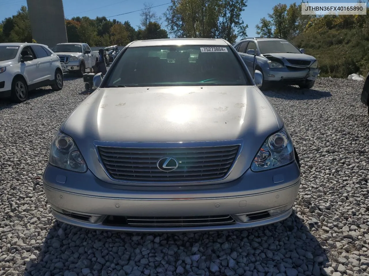 2004 Lexus Ls 430 VIN: JTHBN36FX40165890 Lot: 75273804