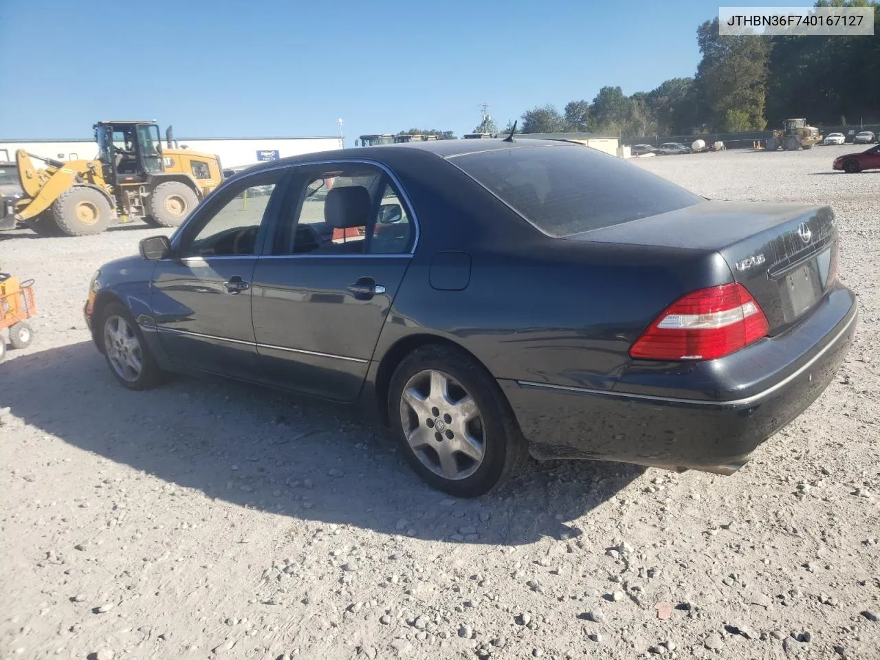 2004 Lexus Ls 430 VIN: JTHBN36F740167127 Lot: 75347054