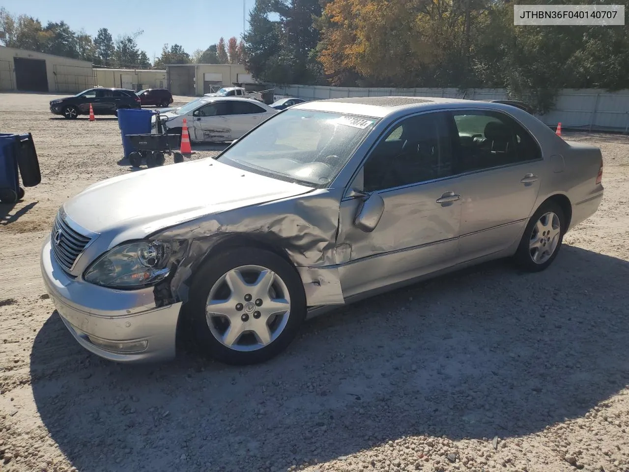 2004 Lexus Ls 430 VIN: JTHBN36F040140707 Lot: 76573874