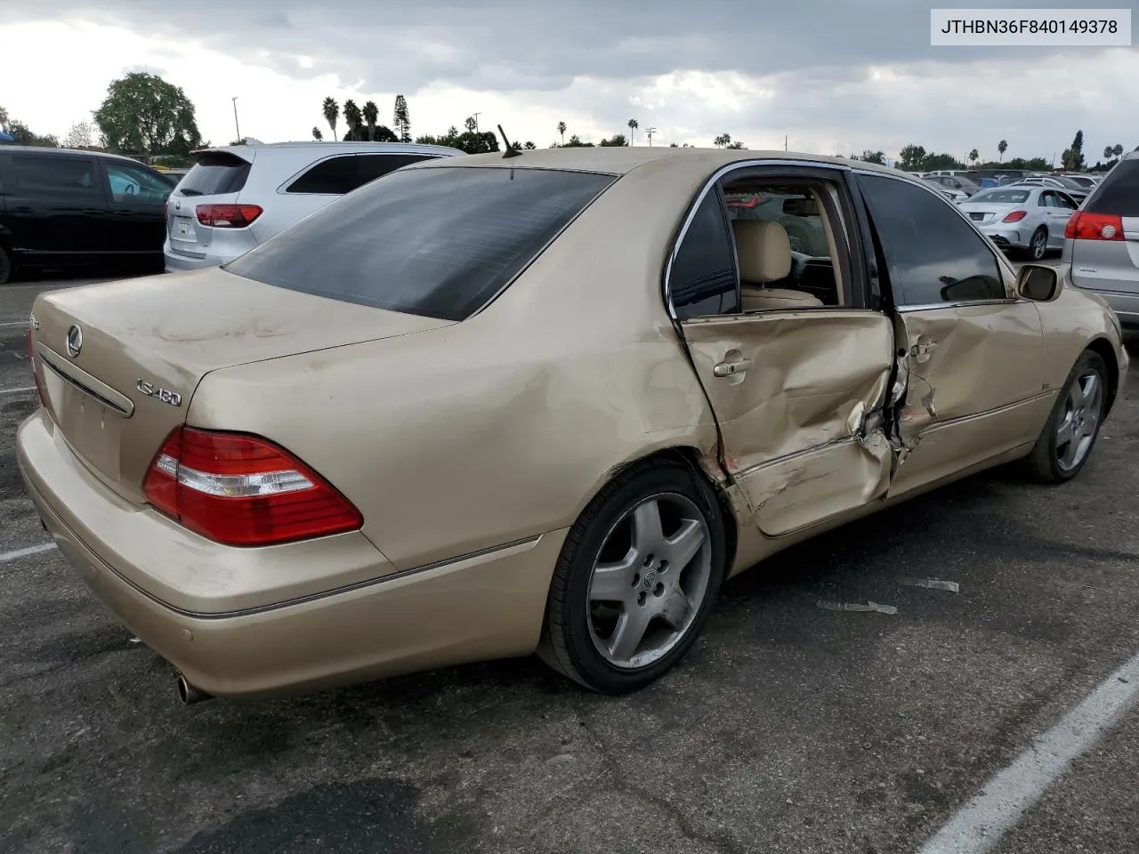 2004 Lexus Ls 430 VIN: JTHBN36F840149378 Lot: 76777504