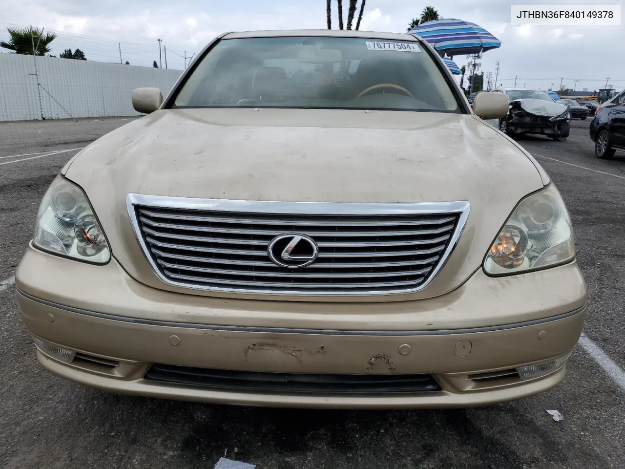 2004 Lexus Ls 430 VIN: JTHBN36F840149378 Lot: 76777504