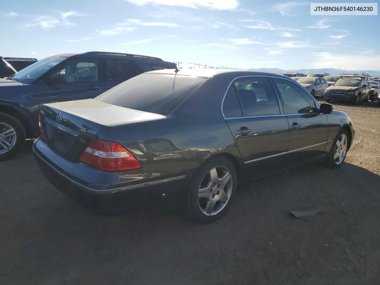 2004 Lexus Ls 430 VIN: JTHBN36F540146230 Lot: 77338054