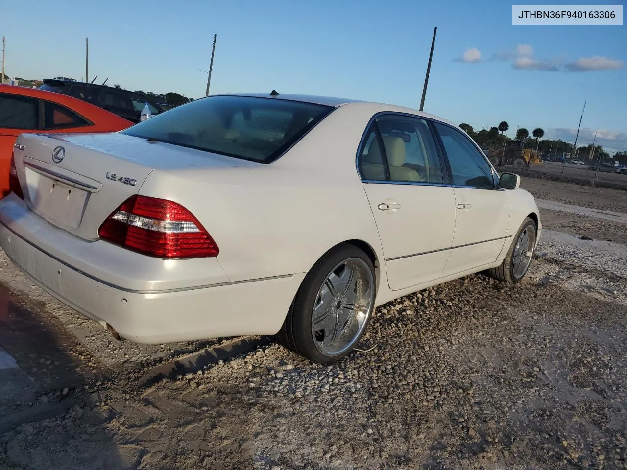 2004 Lexus Ls 430 VIN: JTHBN36F940163306 Lot: 77897374