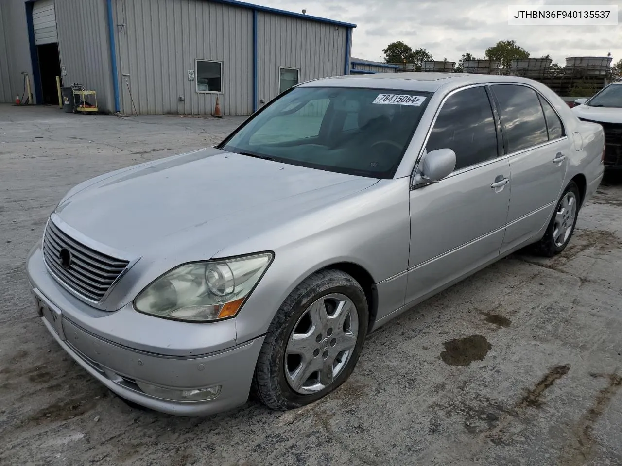 2004 Lexus Ls 430 VIN: JTHBN36F940135537 Lot: 78415064