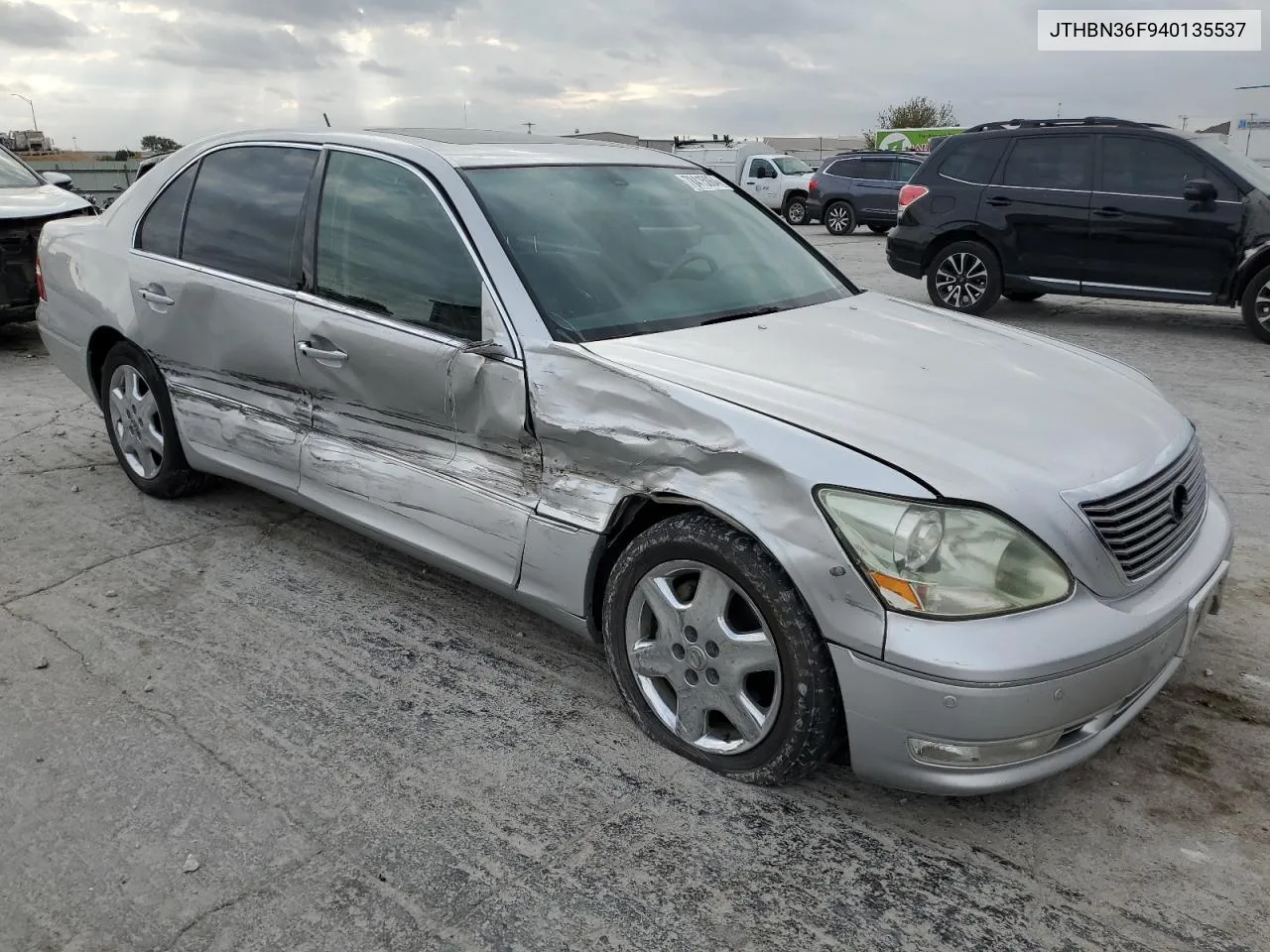 2004 Lexus Ls 430 VIN: JTHBN36F940135537 Lot: 78415064