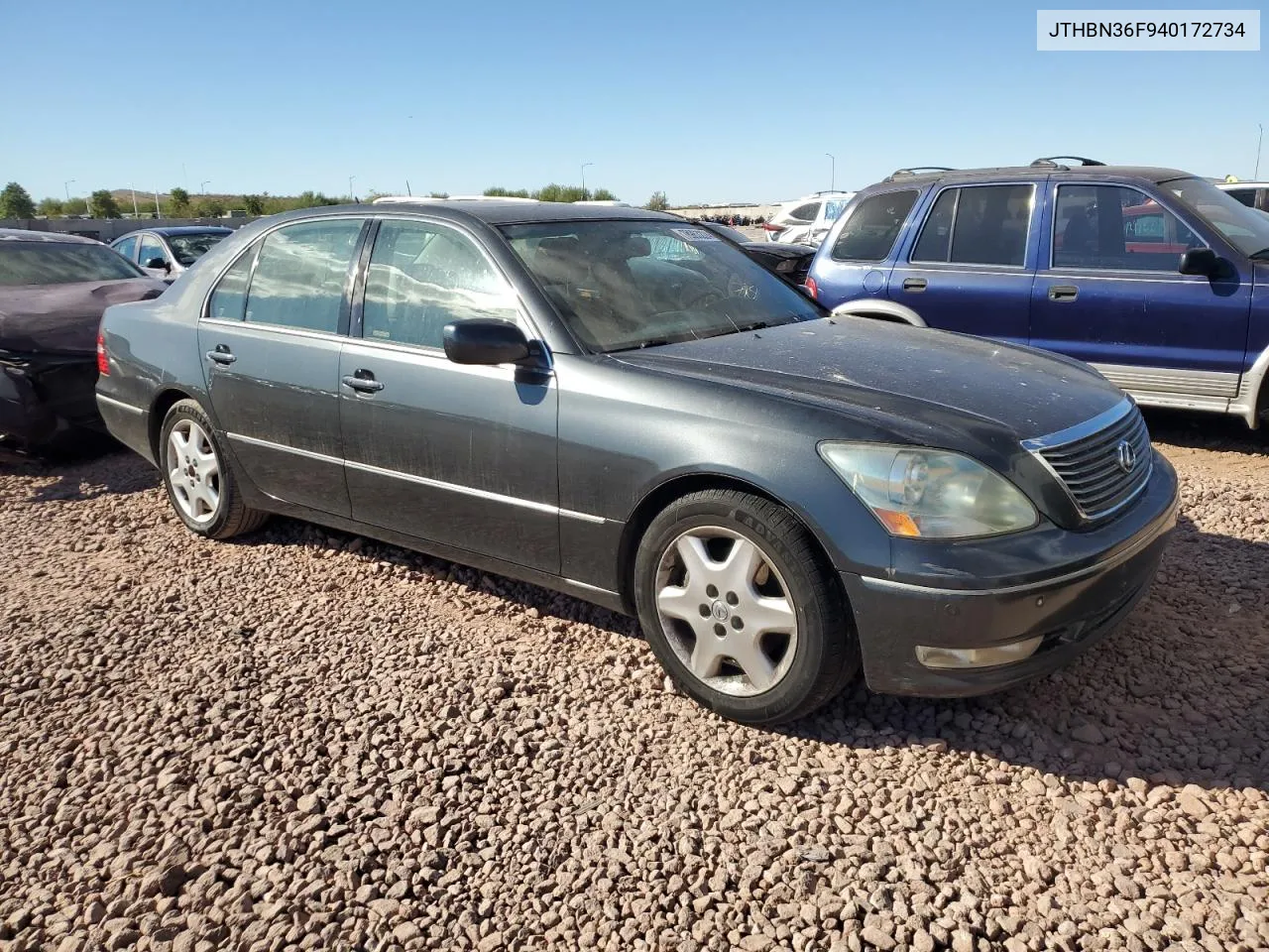 2004 Lexus Ls 430 VIN: JTHBN36F940172734 Lot: 78963224