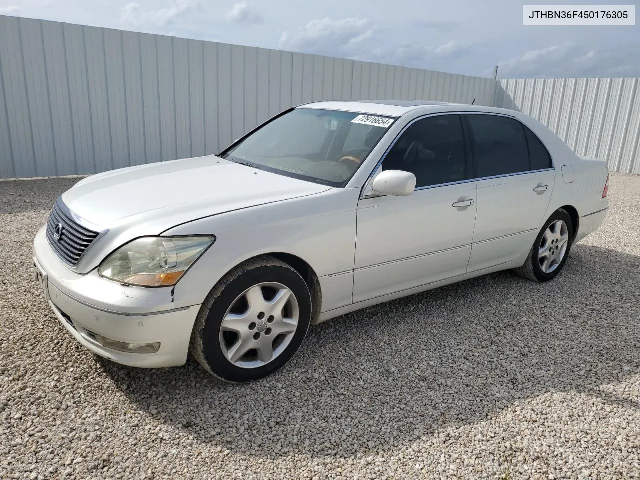 2005 Lexus Ls 430 VIN: JTHBN36F450176305 Lot: 72916654