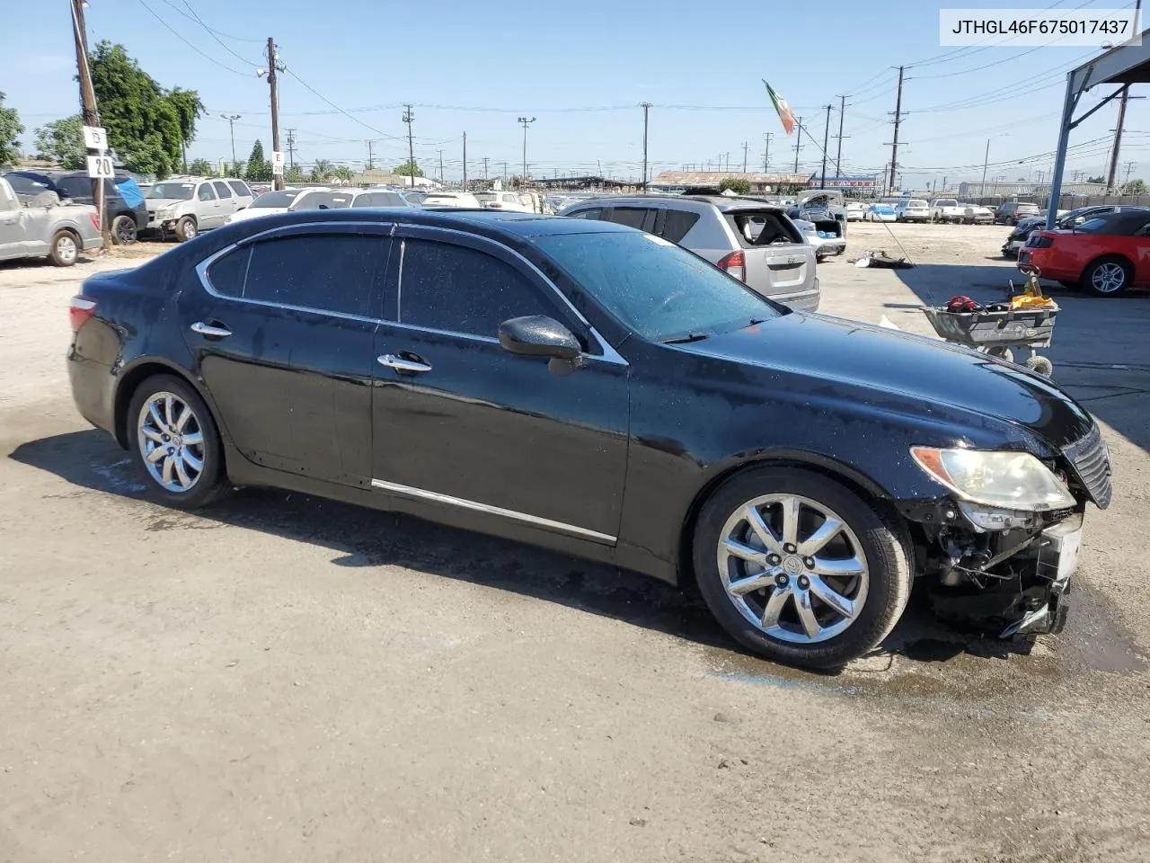 2007 Lexus Ls 460L VIN: JTHGL46F675017437 Lot: 66177704