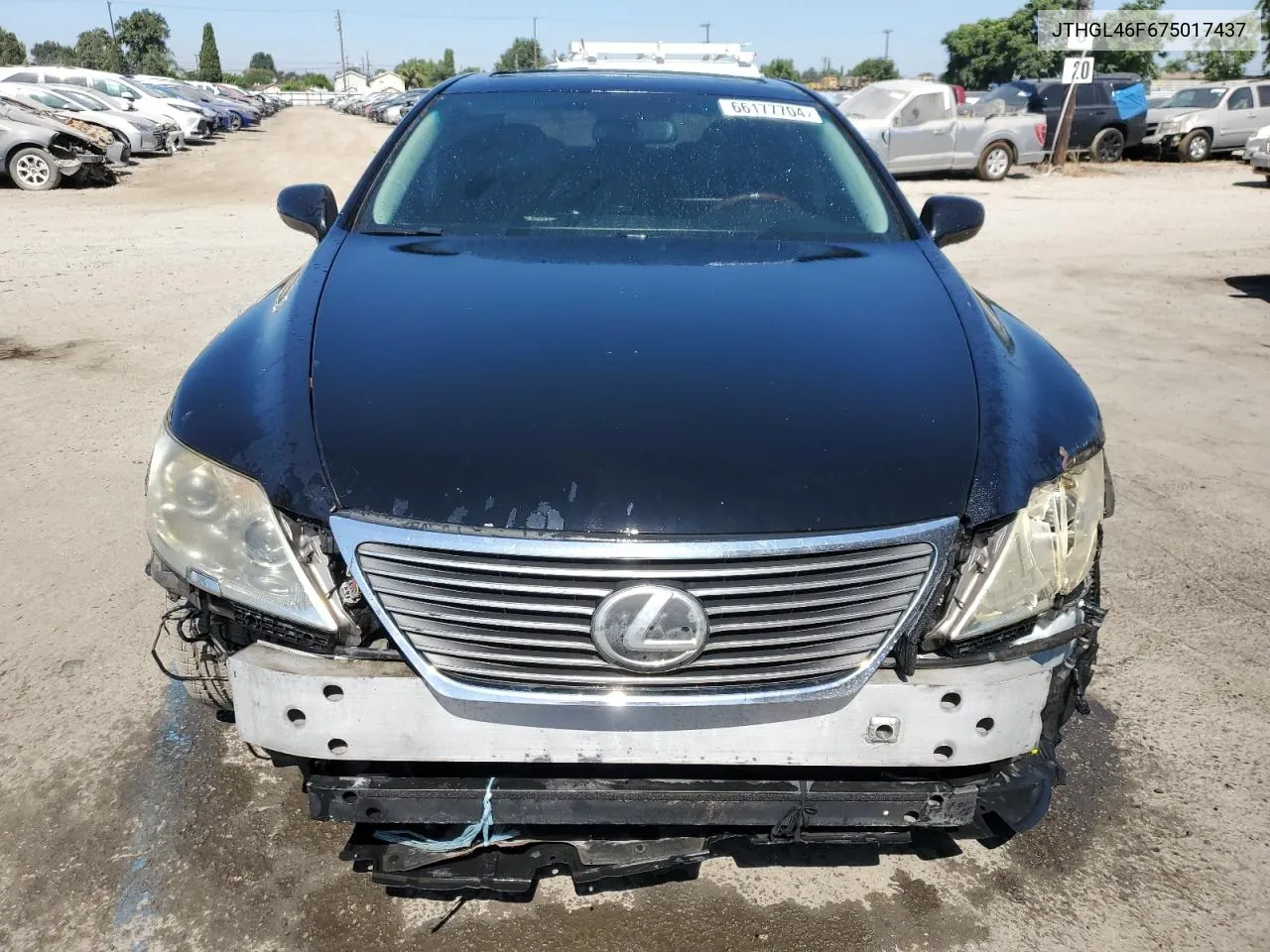 2007 Lexus Ls 460L VIN: JTHGL46F675017437 Lot: 66177704