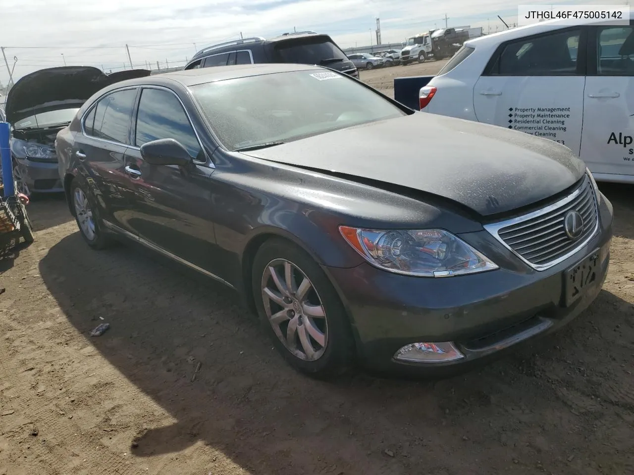 2007 Lexus Ls 460L VIN: JTHGL46F475005142 Lot: 66244084