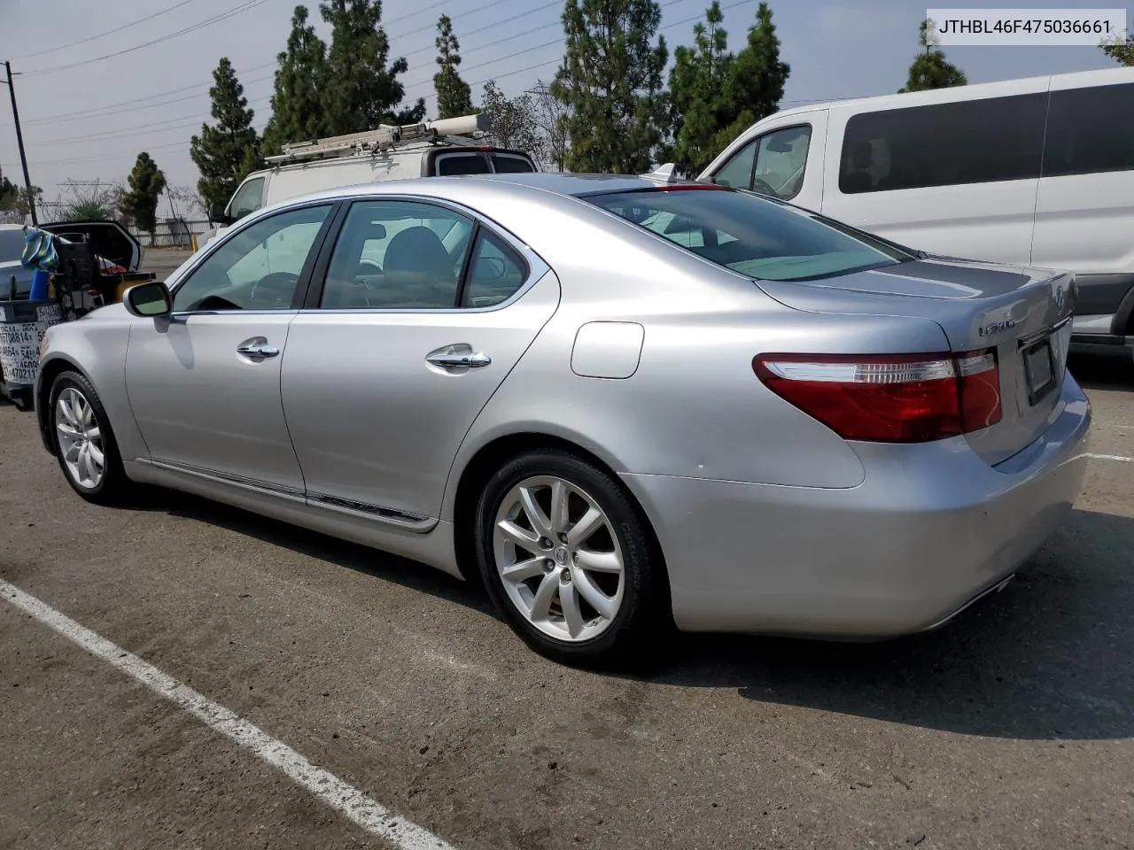 2007 Lexus Ls 460 VIN: JTHBL46F475036661 Lot: 71621964