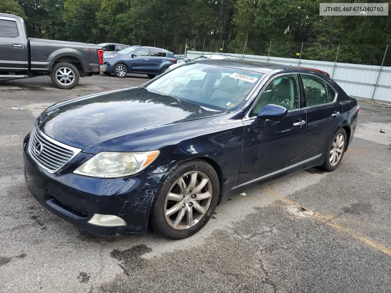 2007 Lexus Ls 460 VIN: JTHBL46F475040760 Lot: 72856174