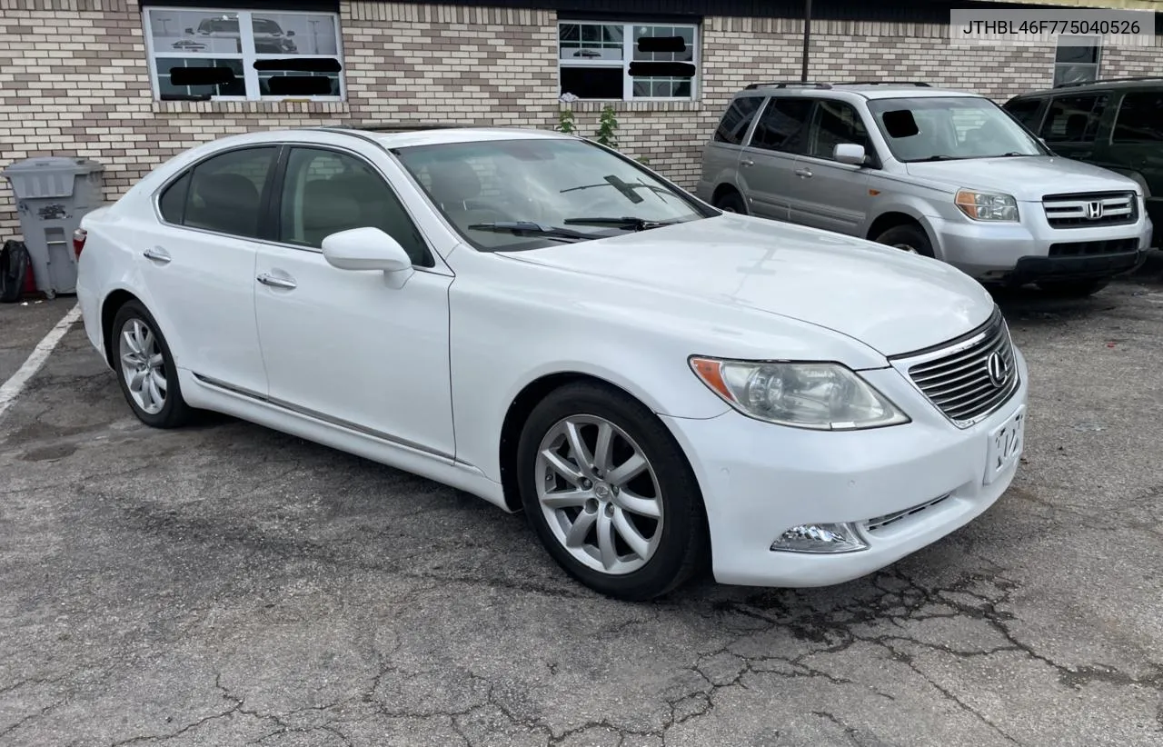 2007 Lexus Ls 460 VIN: JTHBL46F775040526 Lot: 73035854