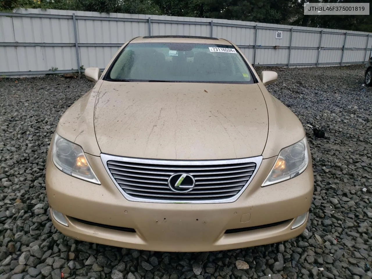 2007 Lexus Ls 460 VIN: JTHBL46F375001819 Lot: 73116534