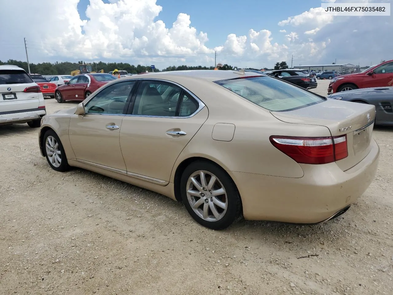 2007 Lexus Ls 460 VIN: JTHBL46FX75035482 Lot: 74179214